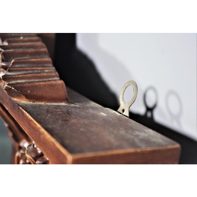 Wood Mirror with Clock, 1960s For Sale - Image 3 of 15