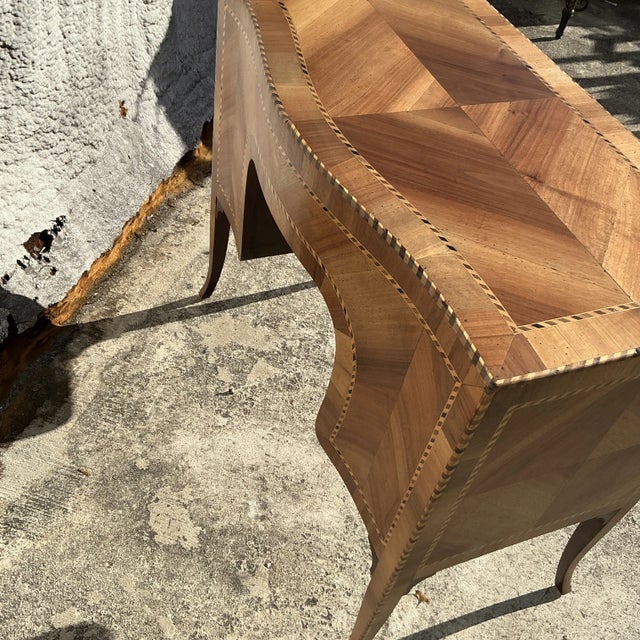 Vintage Boho Inlay Writing Desk | Chairish