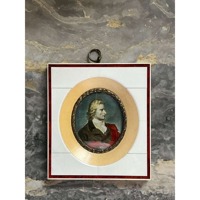 Vintage Hand-Painted Portrait Miniature For Sale - Image 10 of 14