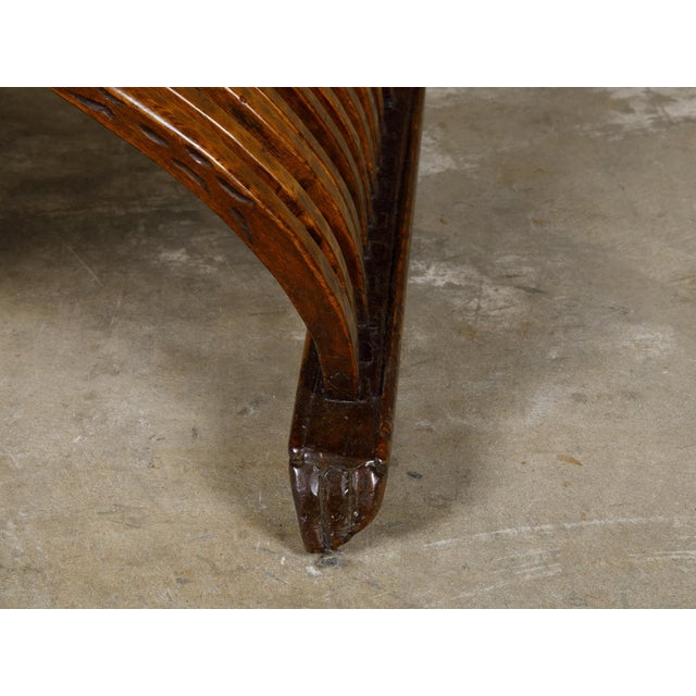 Italian Renaissance Style Walnut Savonarola Folding Chair circa 1900 For Sale - Image 11 of 12
