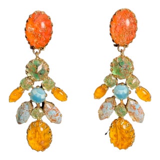 Vintage Schreiner of New York Chandelier Earrings, A Pair For Sale