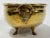 Mid 20th Century Vintage Footed Hammered Brass Bowl W/ Lion Head Handles For Sale - Image 5 of 8