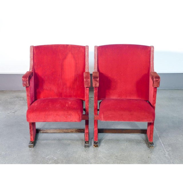 Red Wooden Cinema Chairs, Set of 2 For Sale - Image 8 of 18