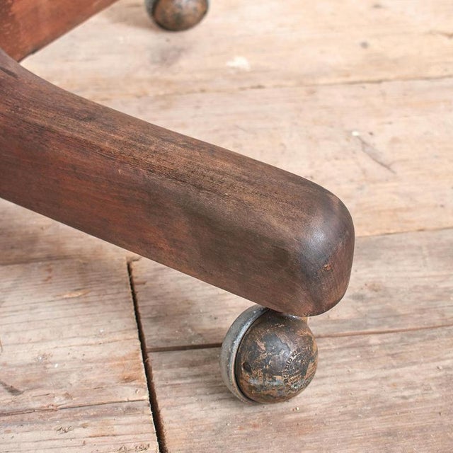 Antique US Military Swivel Desk Chair in Leather, 1940s For Sale - Image 13 of 15
