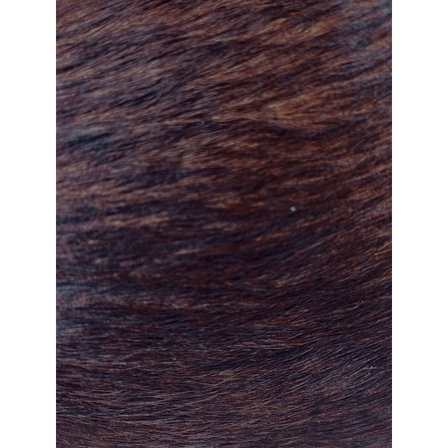 French Country Brown Cowhide Rectangular Small Pillow For Sale - Image 3 of 3