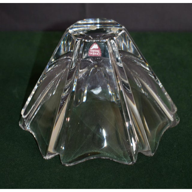 Orrefors Crystal Bowl Lars Hellsten Orion Heavy Sticker Signed For Sale - Image 9 of 15