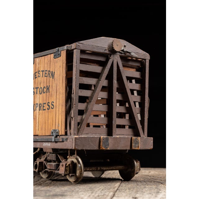Antique Handmade Pennsylvania Railroad Stock Car Model For Sale In Chicago - Image 6 of 13
