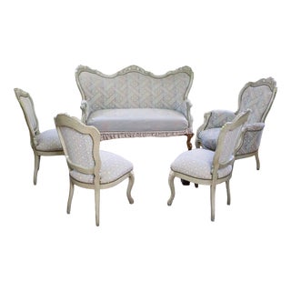 White Sofa Set by Ludvík Filip, Set of 5 For Sale