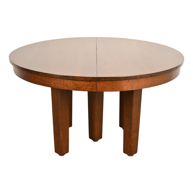 L. & J. G. Stickley Antique Mission Oak Arts & Crafts Extension Dining Table | Newly Refinished For Sale