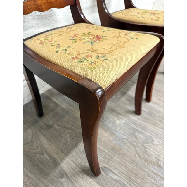 Traditional Vintage Associated Factories Duncan Phyfe Regency Style Mahogany Dining Chairs For Sale - Image 3 of 14