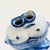 Blue Blue and White Porcelain Kissing Koi Fish Vase For Sale - Image 8 of 12