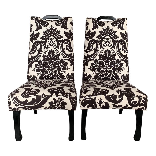 1950s Vintage High Back Decorator Chairs- A Pair For Sale