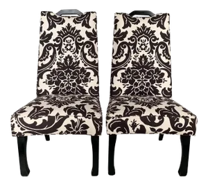1950s Vintage High Back Decorator Chairs- A Pair
