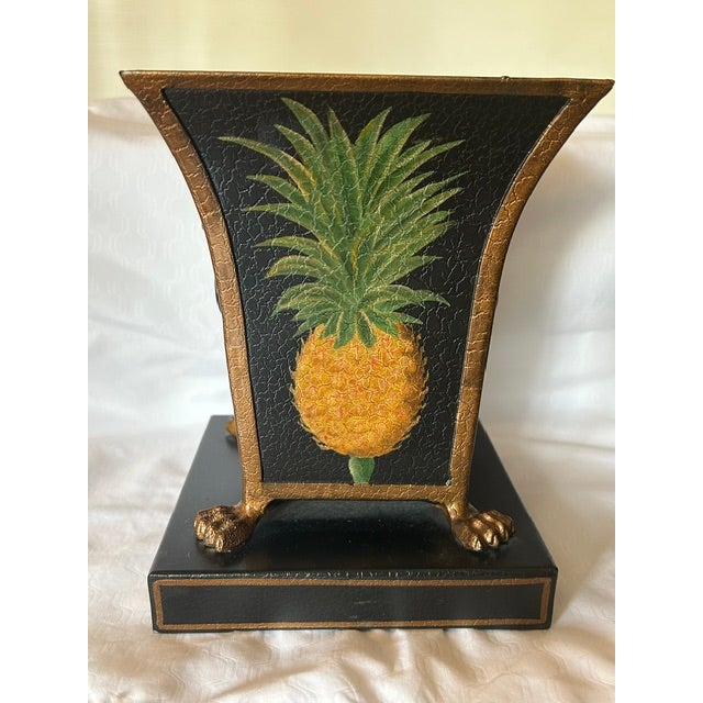 1990s Tole Cachepots With Pineapple Motif For Sale - Image 5 of 8