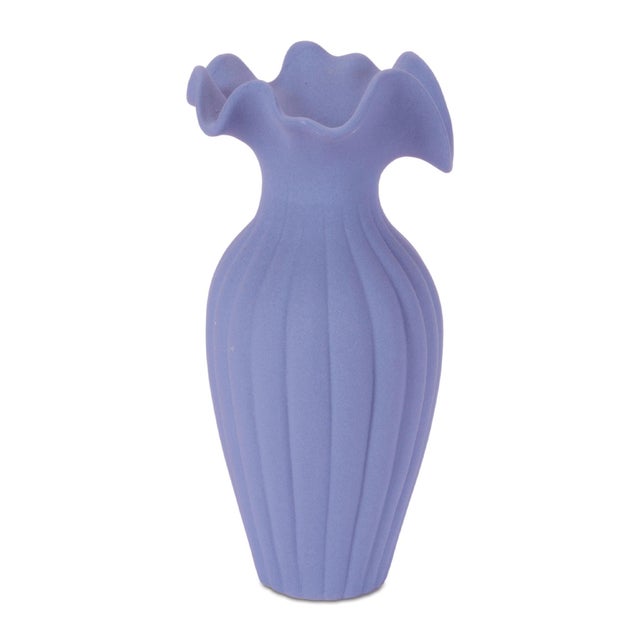 Make a bold yet graceful statement with this Scalloped Ribbed Stoneware Vase. Featuring a beautifully flared, wavy rim and...