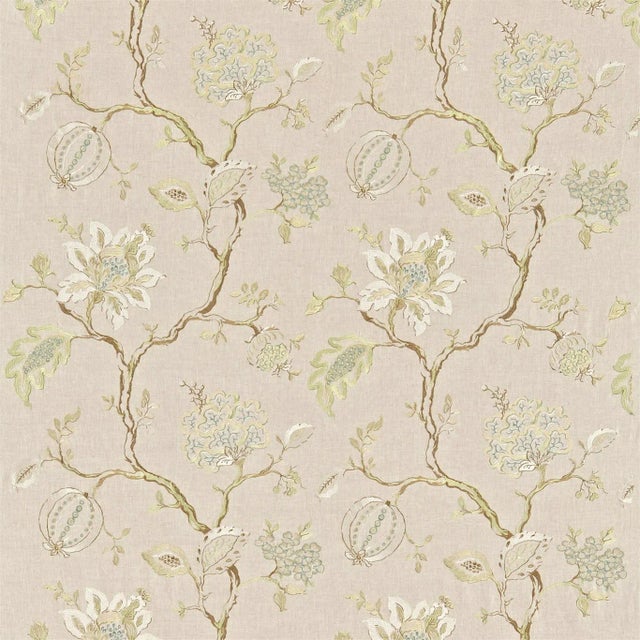 Sanderson Hadham Embridery Fabric in Pearl/ Linen For Sale