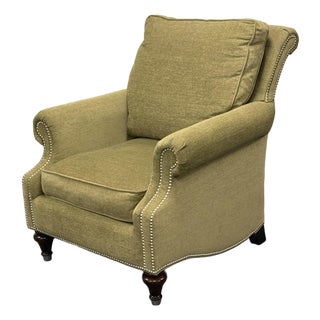 Bassett Upholstered Rolled Arm Upholstered Chair For Sale