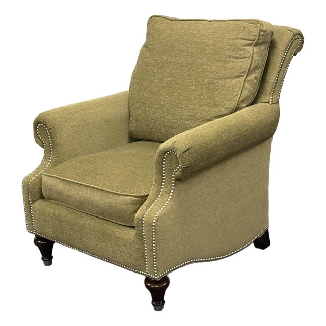 Bassett Upholstered Rolled Arm Upholstered Chair For Sale