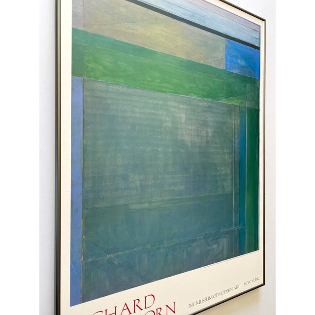 1980s Richard Diebenkorn Vintage 1989 Abstract Expressionist Lithograph Print Framed Large Museum Poster " Ocean Park 115 " 1979 For Sale - Image 5 of 11