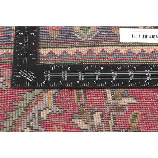 Early 20th Century Antique-Worn Persian Tabriz Rug - 09'11 X 12'11 For Sale In Dallas - Image 6 of 9