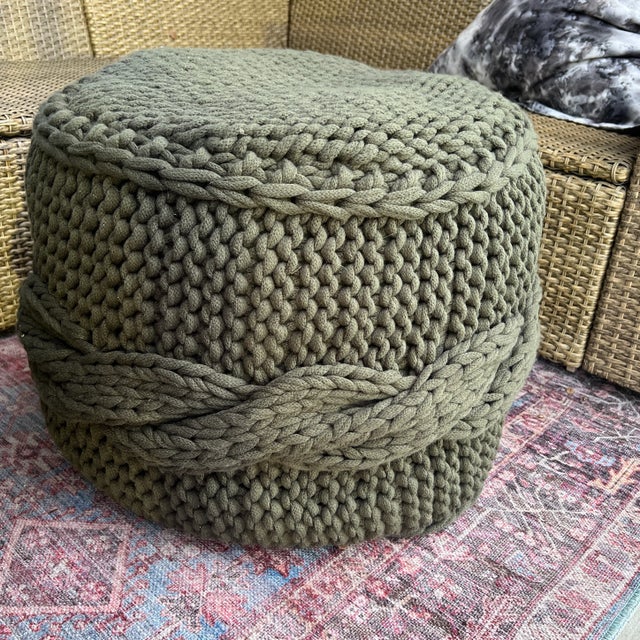 Hand knit pouf best sale