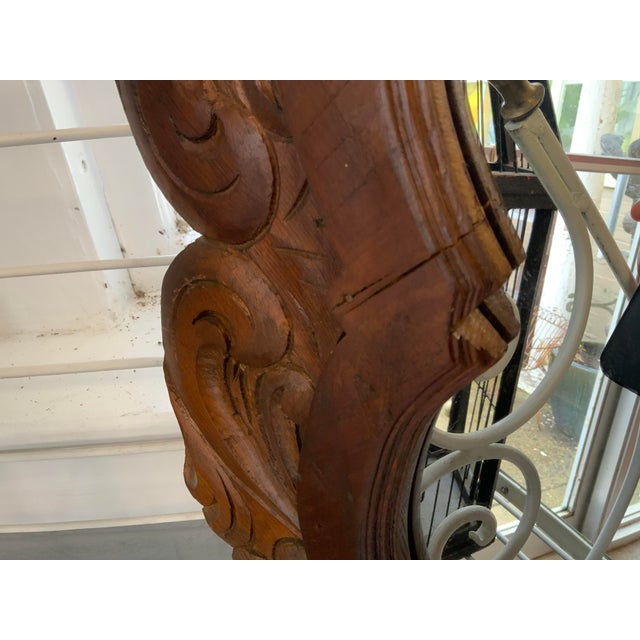 20th Century Mexican Handcrafted Carved Oak Mirror For Sale - Image 12 of 12
