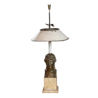 1920s Neoclassical Faux Marble Base Lamp For Sale
