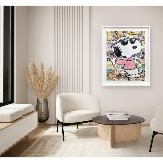 Pink Joe Cool Lean - Original Pop Art Mixed Media Painting on Paper by Nelson De La Nuez For Sale - Image 8 of 8