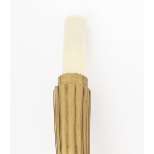 Art Deco Style Brass 2-Branch Wall Sconces, Pair For Sale In New York - Image 6 of 7