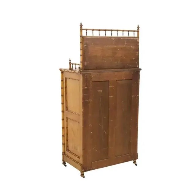 R J Horner Bird's Eye Maple and Faux Bamboo Chiffonier For Sale - Image 11 of 14