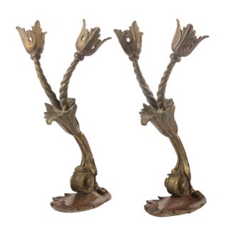 Italian Giltwood Sconces, 1980s, Set of 2 For Sale