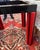 Postmodern Sculptural Red & Black Glass-Top Dining Table For Sale - Image 3 of 8