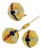18 Karat Yellow Gold Ruby Sapphire and Diamond Earring and Stick Pin Set Estate For Sale