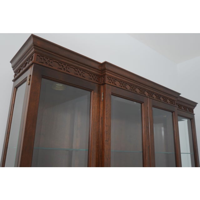 Stickley Beveled Glass Cherry Breakfront China Cabinet For Sale - Image 11 of 18