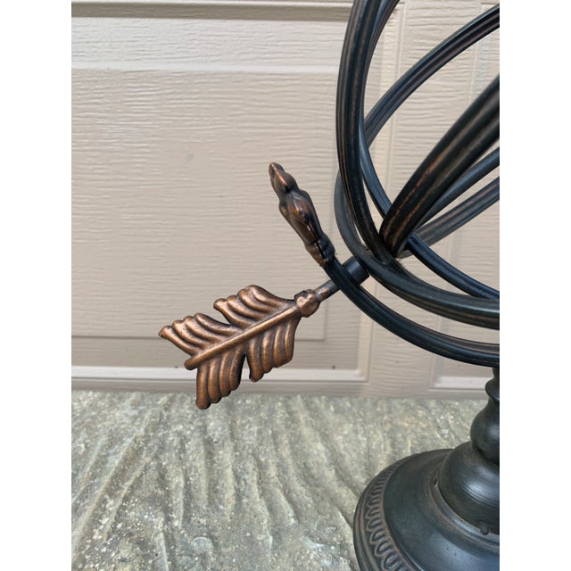 Vintage Iron Armillary Sphere Sundial Garden Ornament, English Estate Outdoor Decor For Sale In South Bend - Image 6 of 10