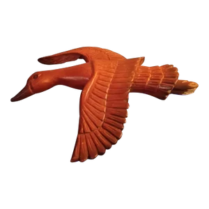 1980s Hand Carved Wooden Duck or Seagull Sculpture Wall Decor