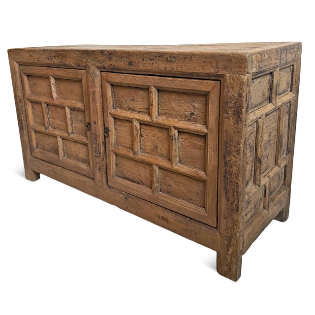 Antique Brick Elm Sideboard For Sale - Image 4 of 10