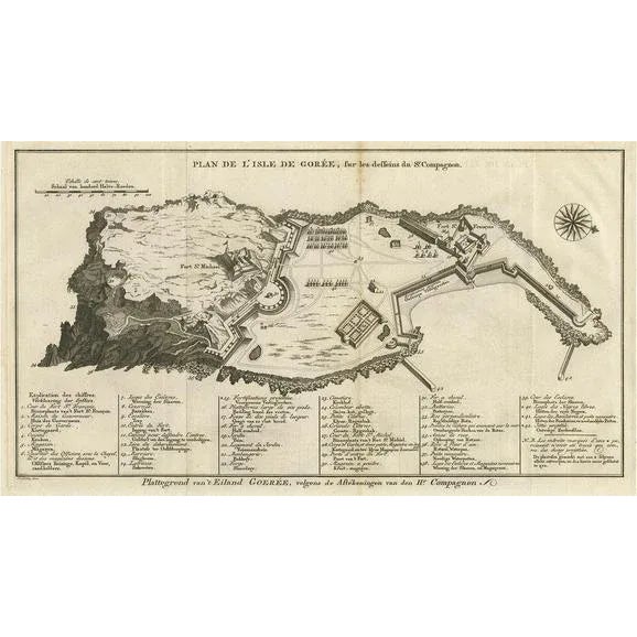 Mid 18th Century Map of the Island of Gorée Off of the Coast of Dakar, 1747 For Sale - Image 5 of 5