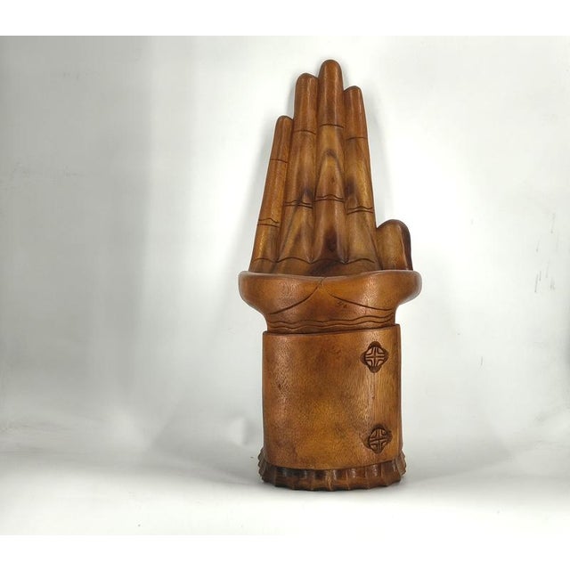Wood Wooden Hand-Shaped Side Chair, 1970s For Sale - Image 7 of 9
