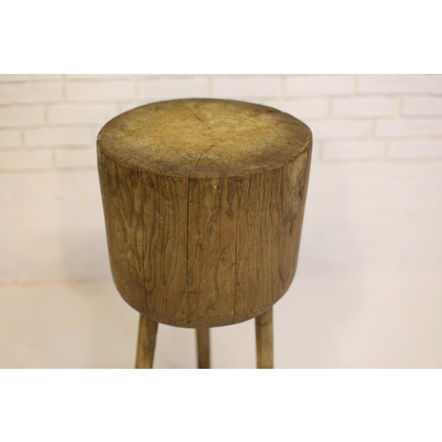 Antique Round Oak Butcher Block Table, Central Hungary, 19th Century For Sale - Image 4 of 9