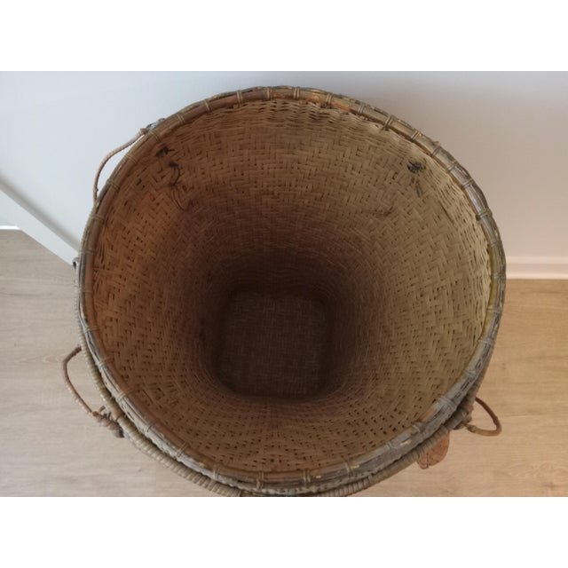 Textile 19th Century Vintage Handwoven Lidded Basket For Sale - Image 7 of 9