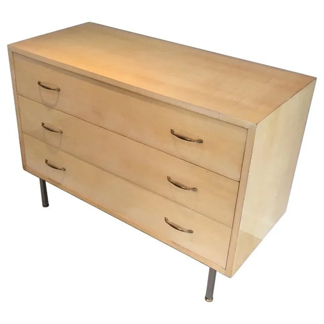 Egg Shell Lacquered Commode on Brushed Steel Feet, French, circa 1970 For Sale - Image 13 of 13