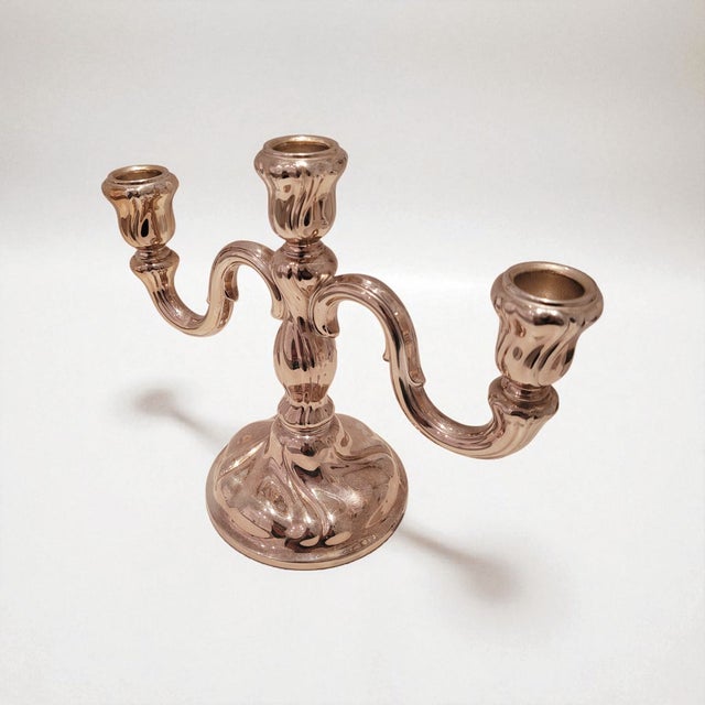 Elegant German Rococo Three-Arm Candelabra by Lutz Weiss Add refined Victorian charm to your interior with this sculptural...