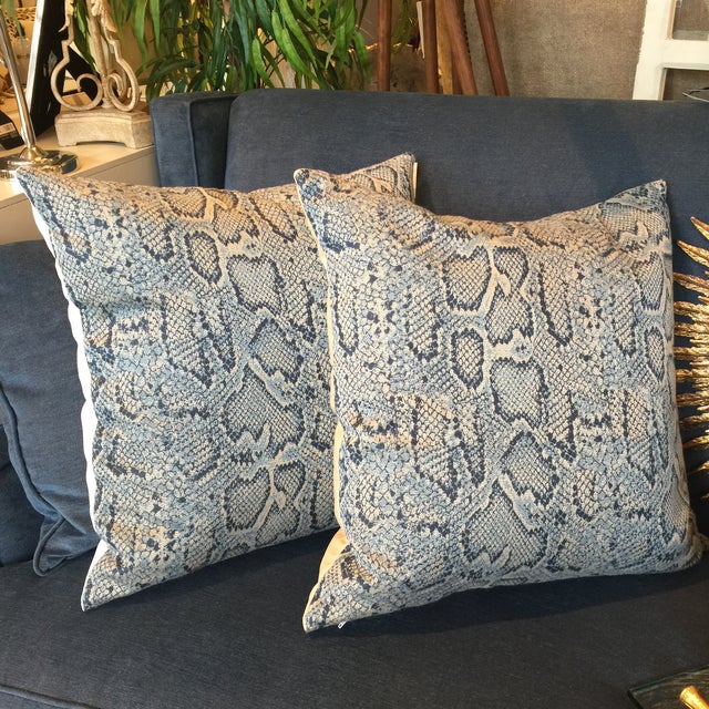 Blue Animal Print Pillows A Pair Chairish