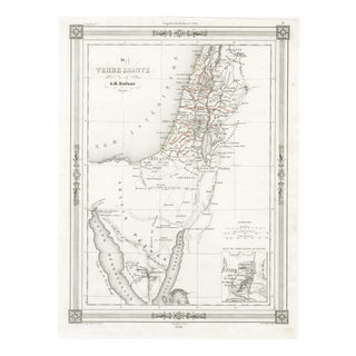 Map of Holy Land Jerusalem and Sinai from A.H. Dufour, Paris, France, 1846 For Sale