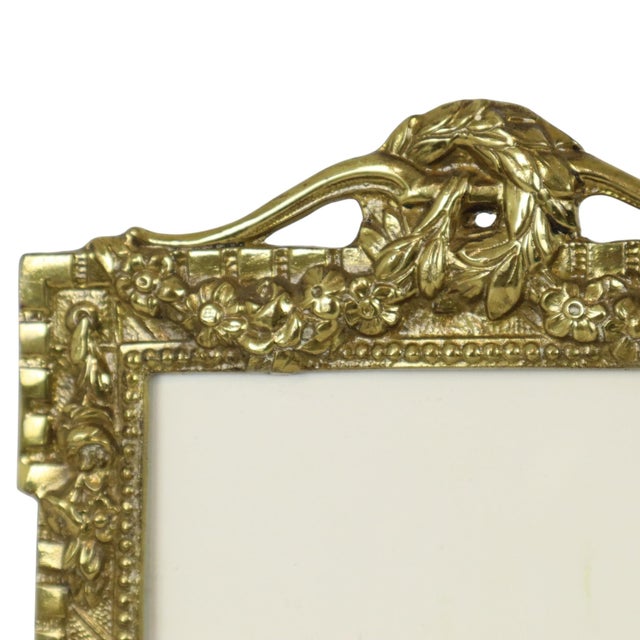 Antique French Polished Brass Photo Frames, 1890s, Set of 2 For Sale - Image 6 of 18