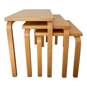 1970s Alvar Aalto Nesting Tables Model E88 - Set of 3