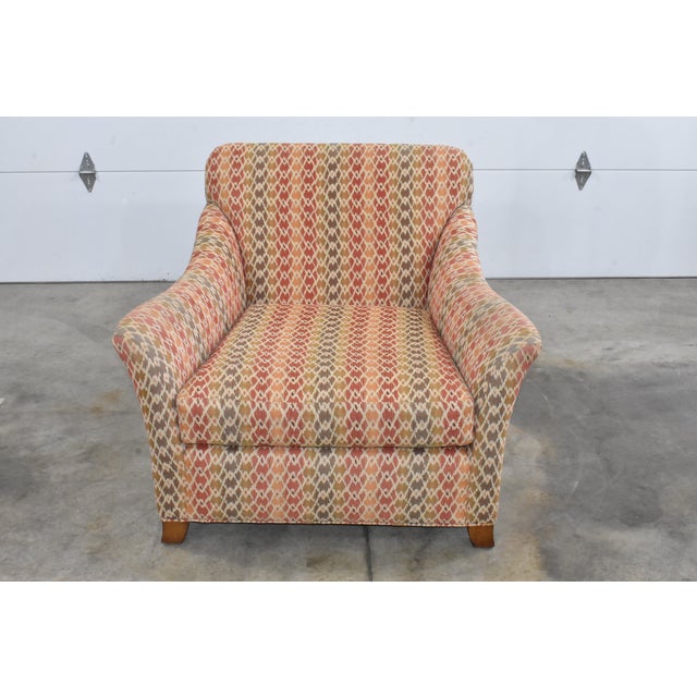 Red Century Furniture Striped Lounge Chair For Sale - Image 8 of 12