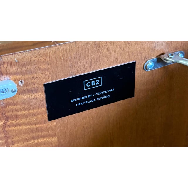 Wonderful Reid Oval Warm Oak Wood Storage Desk Designed by Mermelada Estudio For Sale - Image 12 of 13