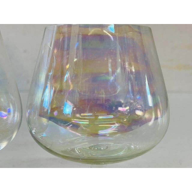 Vintage 1960s Iridescent Brandy Snifters, Pair For Sale - Image 4 of 6